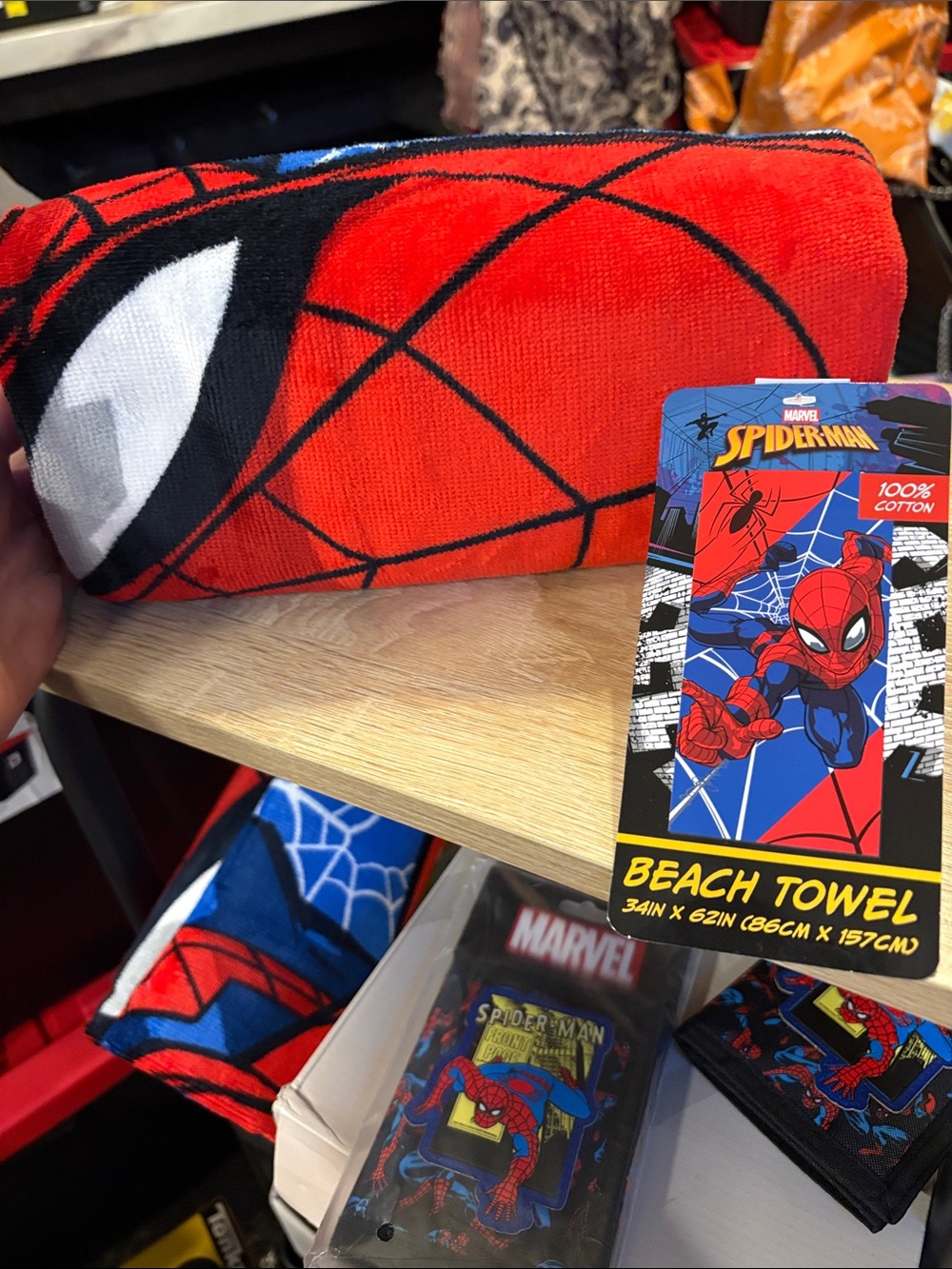 Marvel Spider-Man Red, Blue & Black Cotton Beach Towel